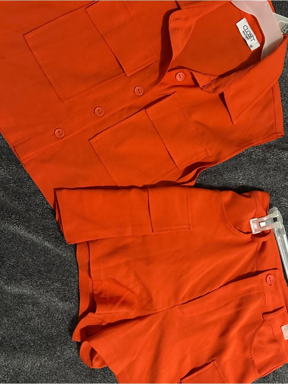 Closet Orange Sleeveless Button-Front Pocket Top